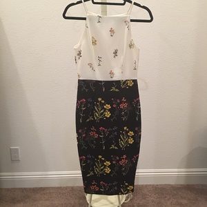 H&M Black and Cream Wild Flowers Dress